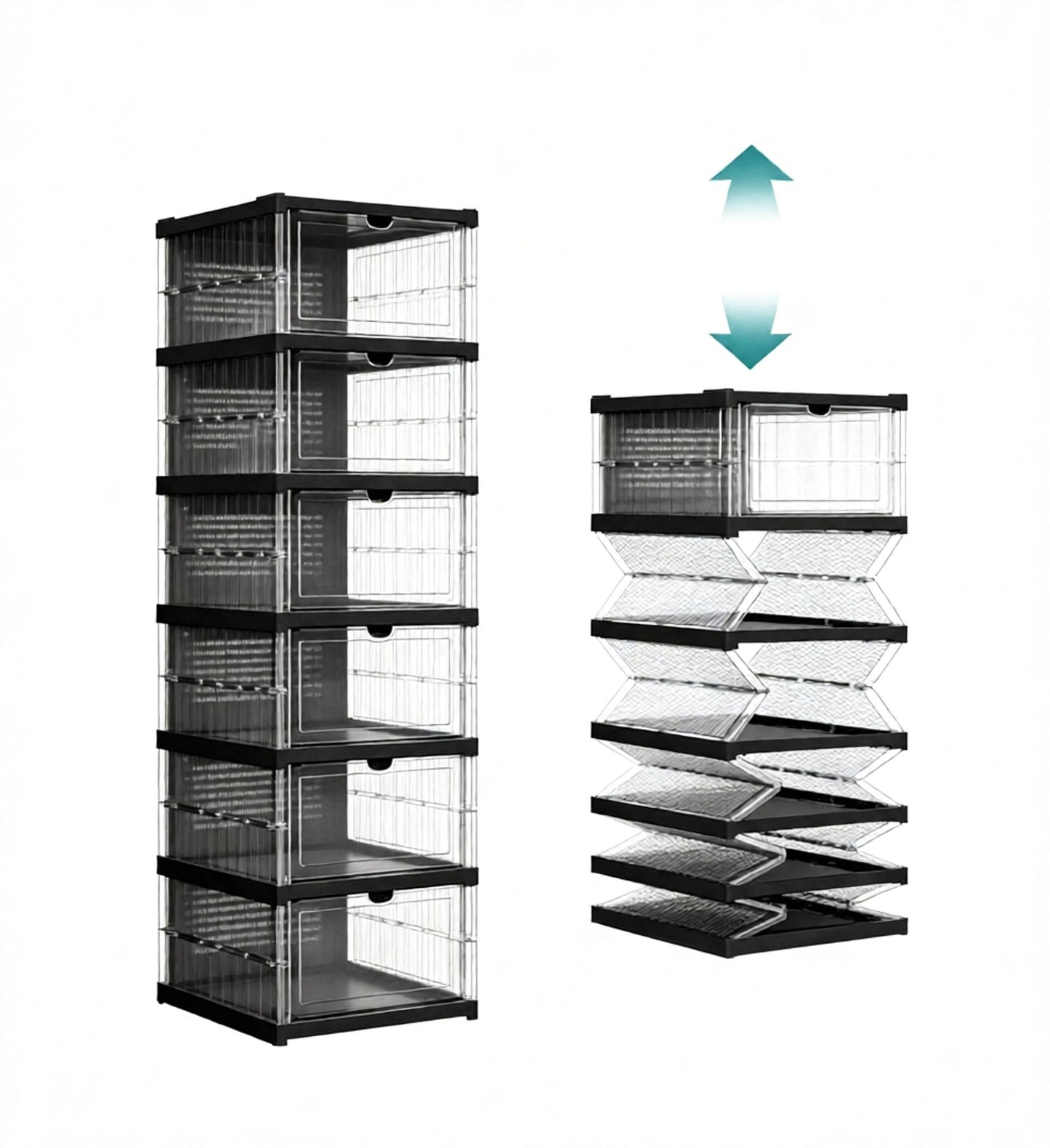 SONGMICS Collapsible Shoe Boxes - Foldable Organizer for Size 13