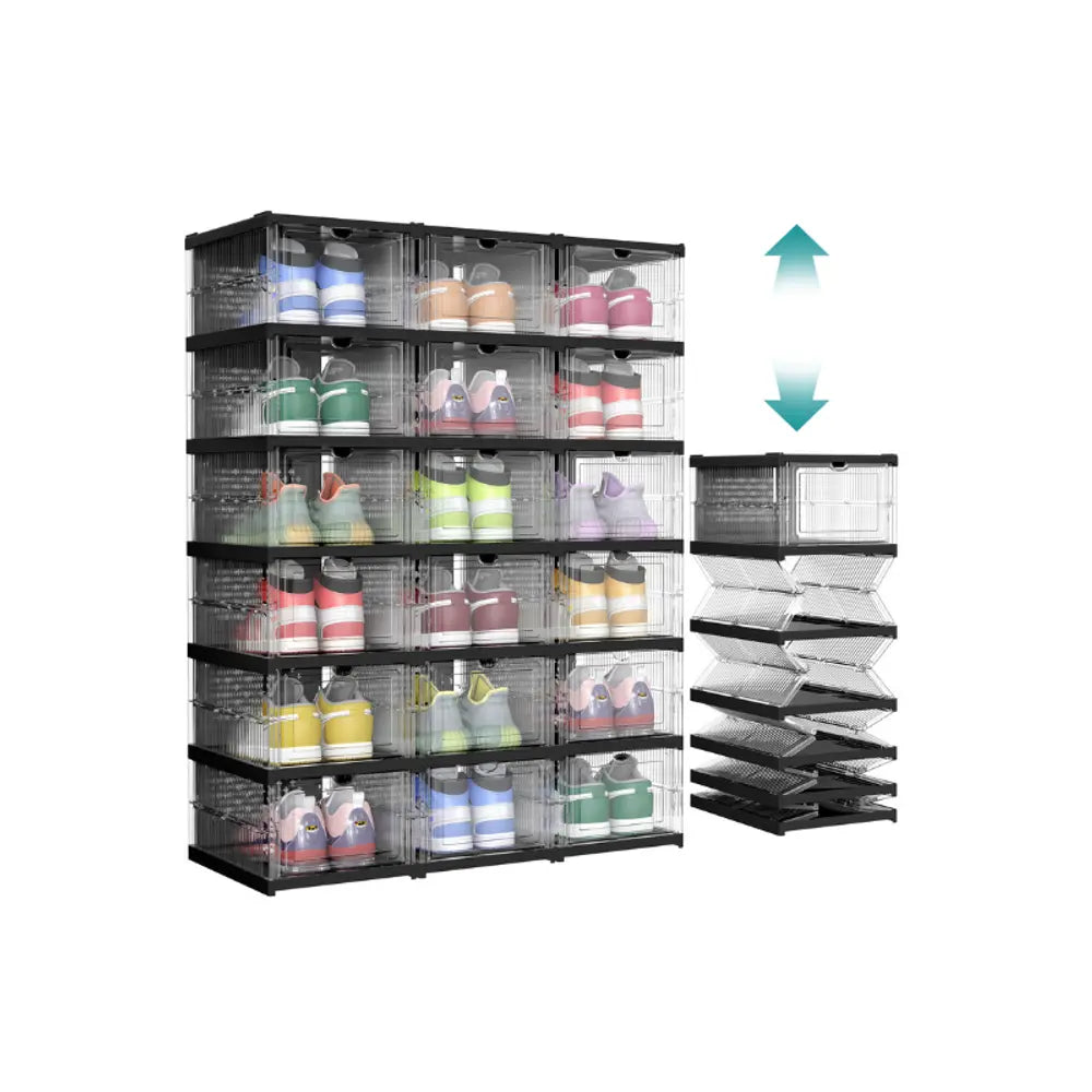 SONGMICS Collapsible Shoe Boxes - Foldable Organizer for Size 13