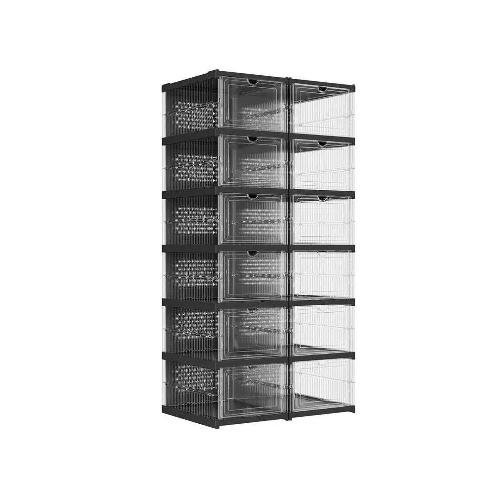 SONGMICS Collapsible Shoe Boxes - Foldable Organizer for Size 13