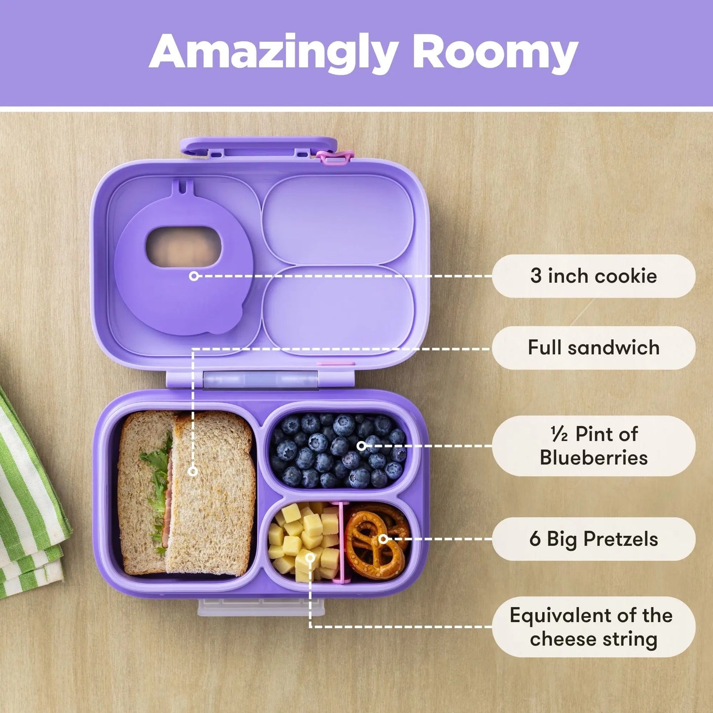 OmieBox Lite Cold Lunch Bento Box for Kids - Lightweight & Durable