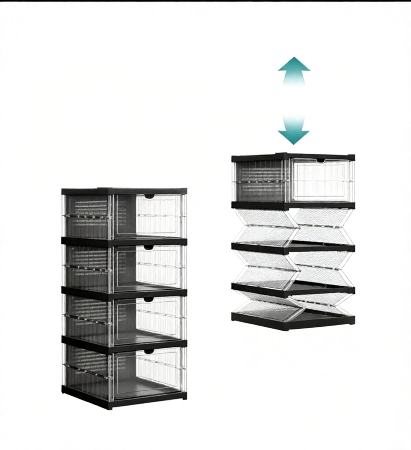 SONGMICS Collapsible Shoe Boxes - Foldable Organizer for Size 13